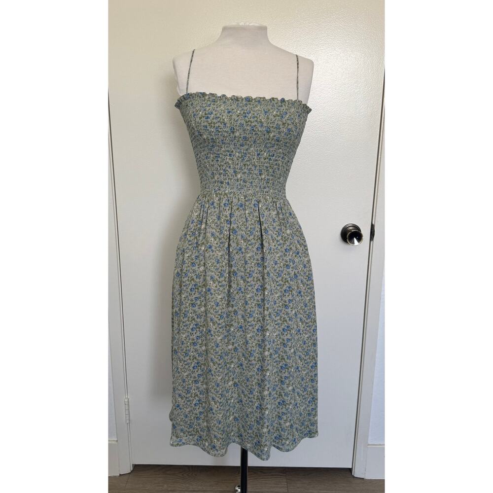 Reformation Sable Dress in Light Green Floral Size Small - Picture 3 of 5